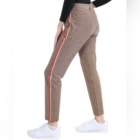 Scotch and Soda Bronze Metallic Knit Side Stripe Trousers - Size XS - Picture 2 of 12